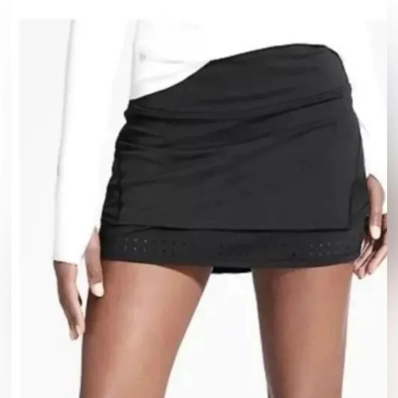 Athleta Trucool Stealth Tennis Running Athletic Workout Skort Skirt Black XS - Picture 1 of 6
